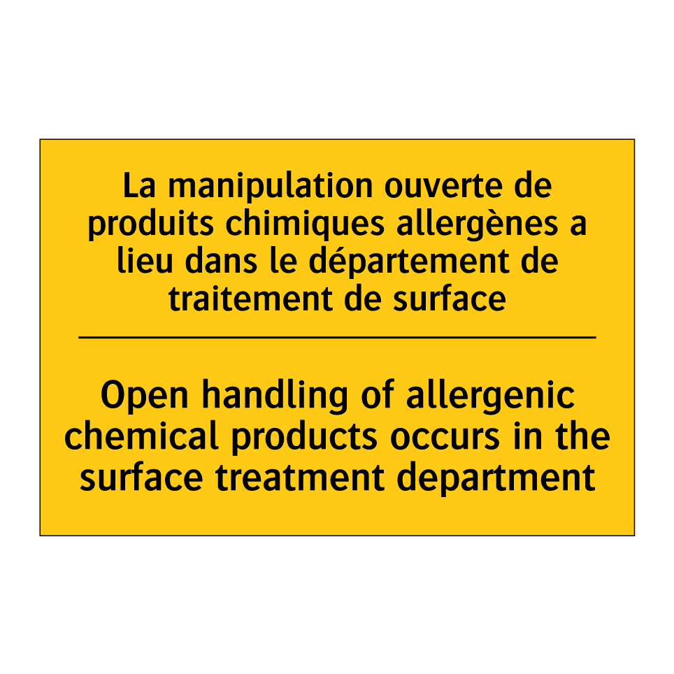 La manipulation ouverte de produits  /.../ - Open handling of allergenic chemical  /.../