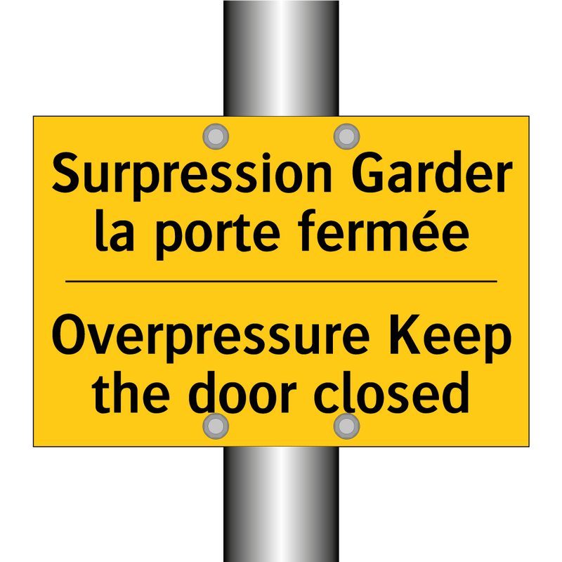 Surpression Garder la porte fermée /.../ - Overpressure Keep the door closed /.../