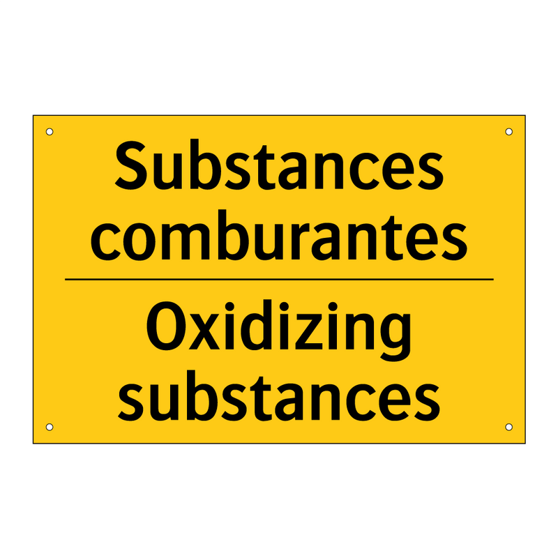 Substances comburantes - Oxidizing substances