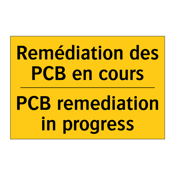 Remédiation des PCB en cours - PCB remediation in progress
