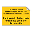 Les parties actives photovoltaïques  /.../ - Photovoltaic Active parts remain  /.../