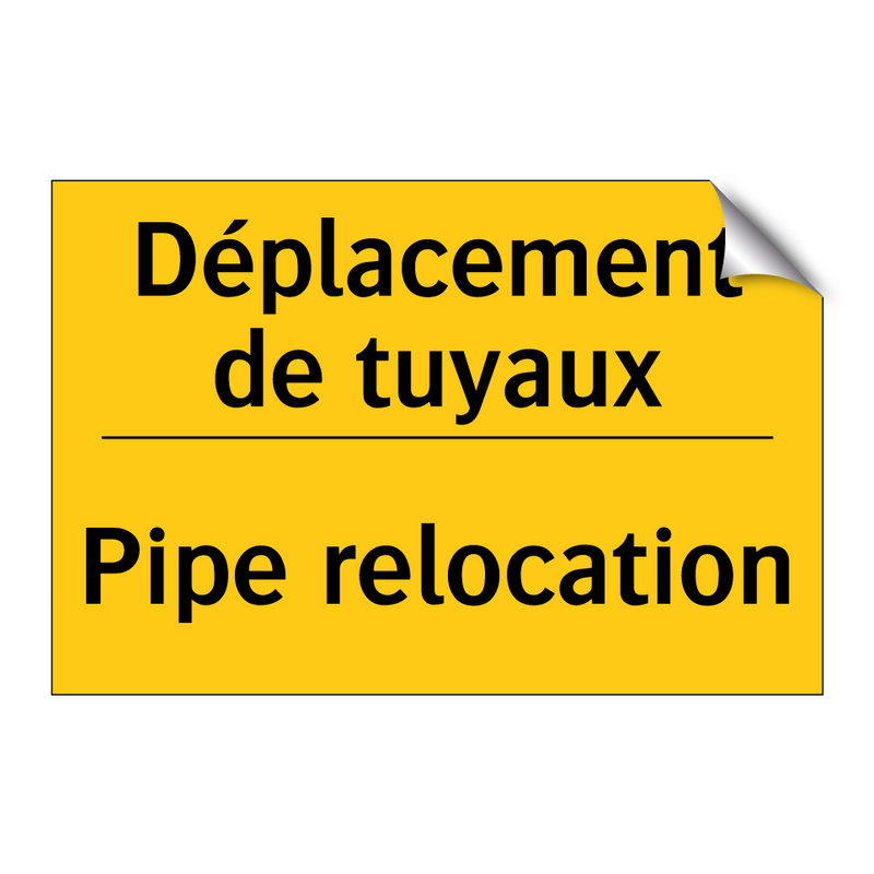 Déplacement de tuyaux - Pipe relocation