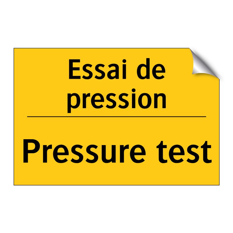 Essai de pression - Pressure test