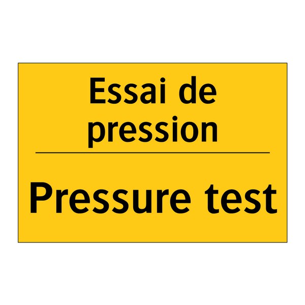 Essai de pression - Pressure test