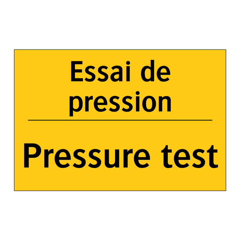 Essai de pression - Pressure test
