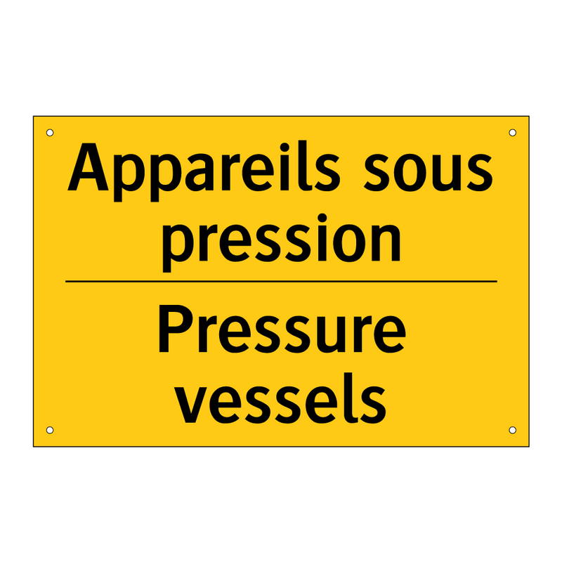 Appareils sous pression - Pressure vessels