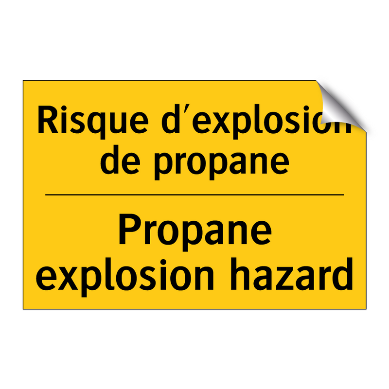 Risque d'explosion de propane - Propane explosion hazard