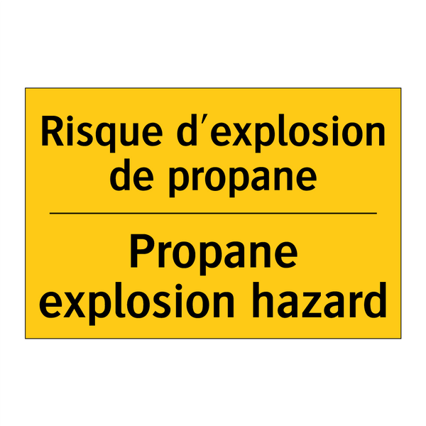 Risque d'explosion de propane - Propane explosion hazard