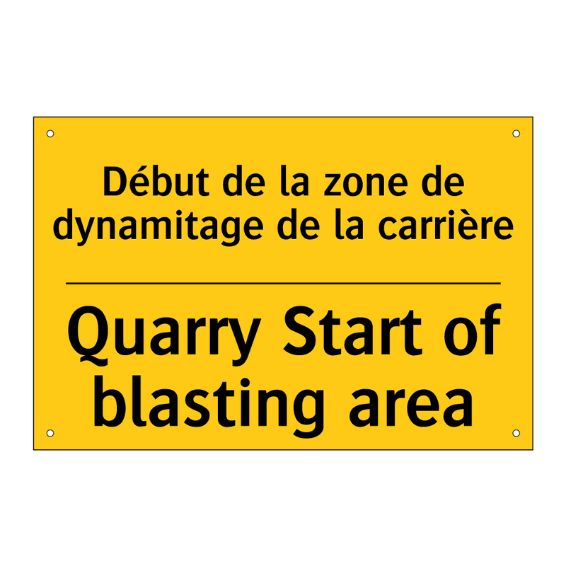 Début de la zone de dynamitage  /.../ - Quarry Start of blasting area