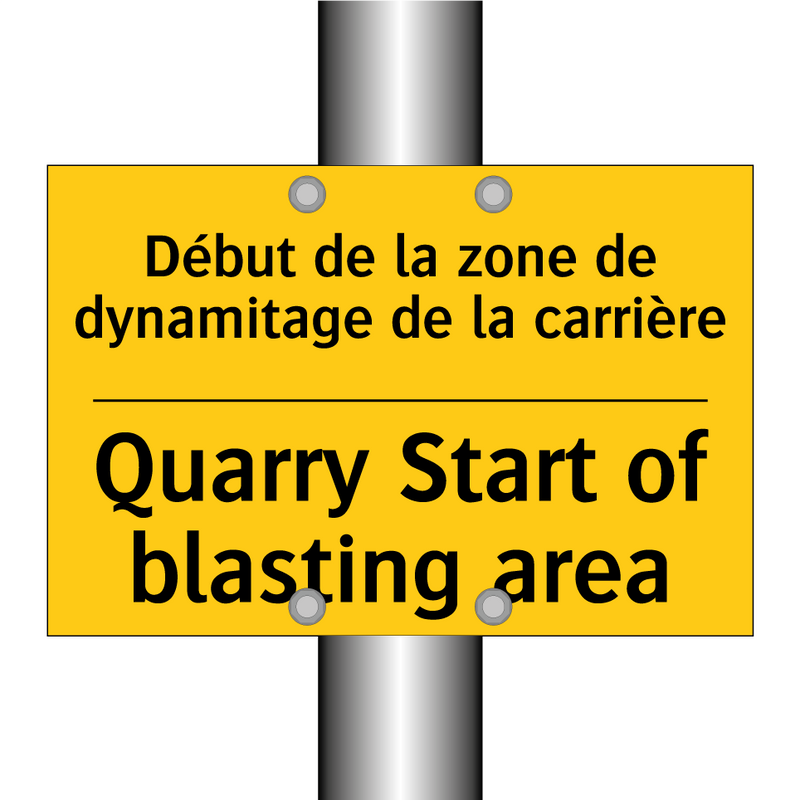 Début de la zone de dynamitage  /.../ - Quarry Start of blasting area