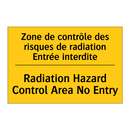 Zone de contrôle des risques de  /.../ - Radiation Hazard Control Area  /.../
