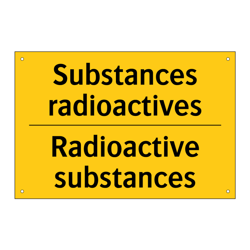 Substances radioactives - Radioactive substances