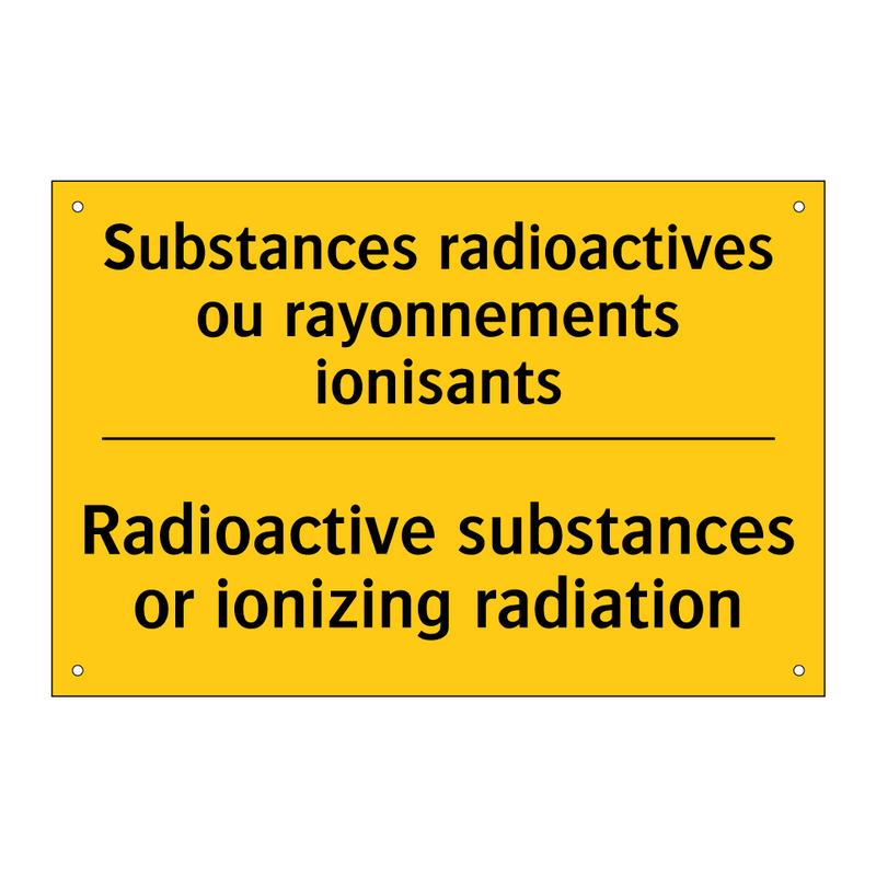Substances radioactives ou rayonnements  /.../ - Radioactive substances or ionizing  /.../