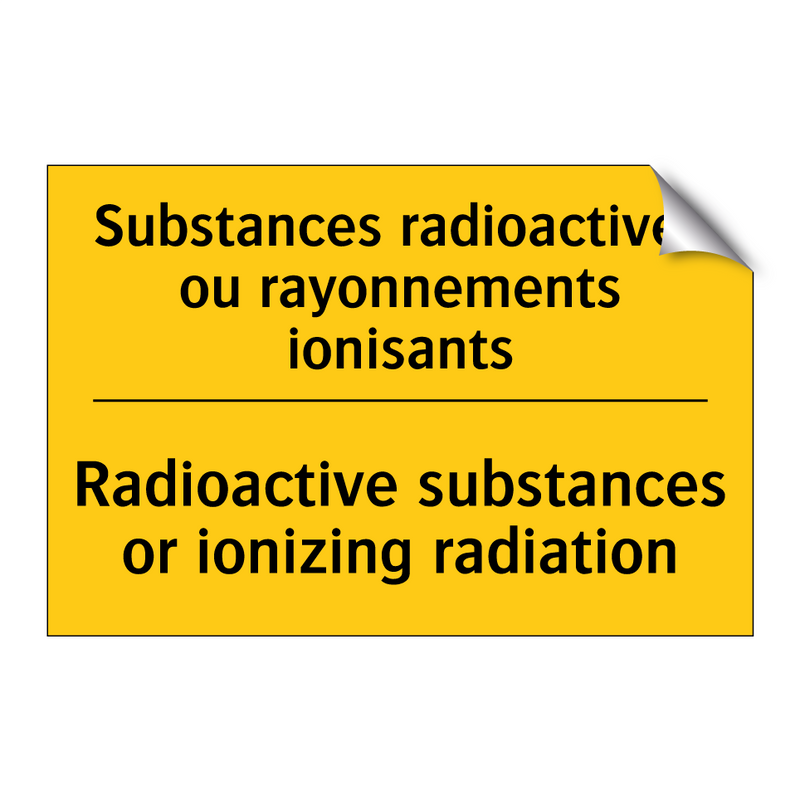 Substances radioactives ou rayonnements  /.../ - Radioactive substances or ionizing  /.../