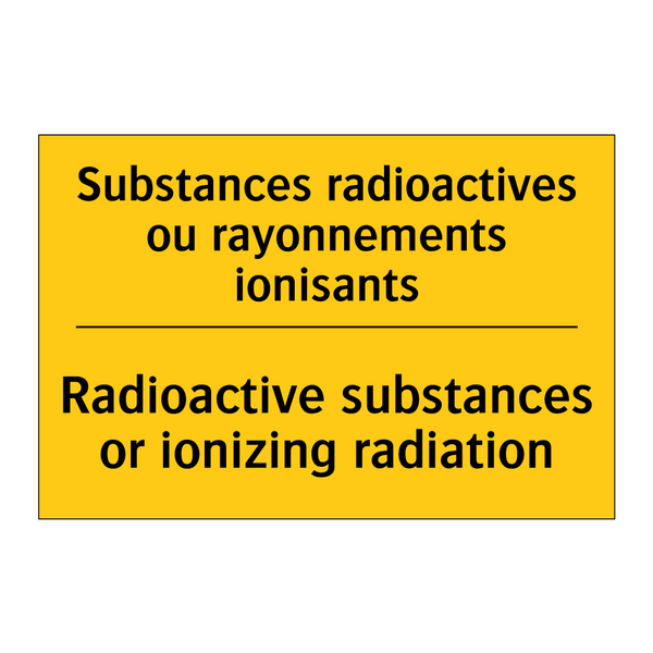 Substances radioactives ou rayonnements  /.../ - Radioactive substances or ionizing  /.../