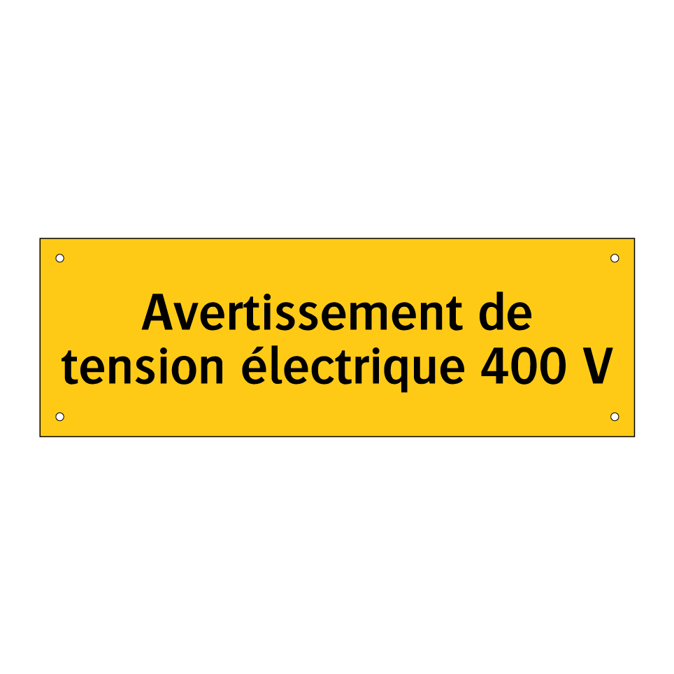 Avertissement de tension électrique 400 V