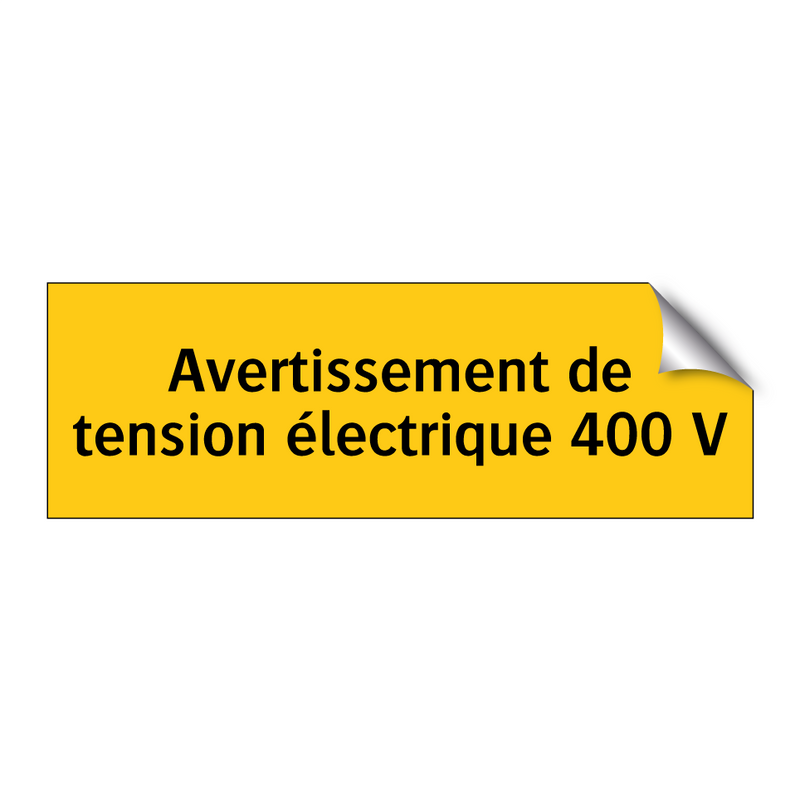 Avertissement de tension électrique 400 V