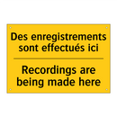 Des enregistrements sont effectués  /.../ - Recordings are being made here