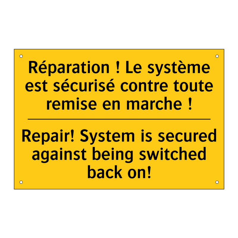 Réparation ! Le système est sécurisé  /.../ - Repair! System is secured against  /.../
