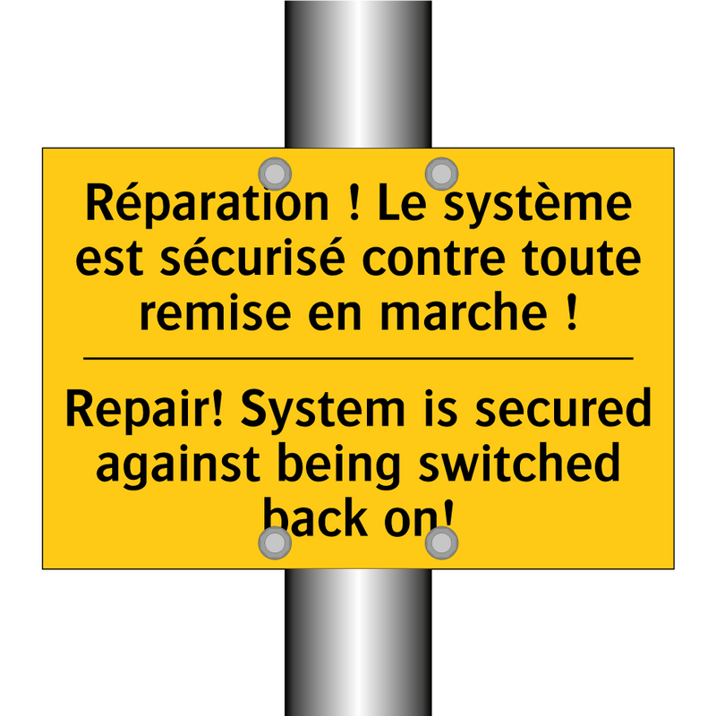Réparation ! Le système est sécurisé  /.../ - Repair! System is secured against  /.../