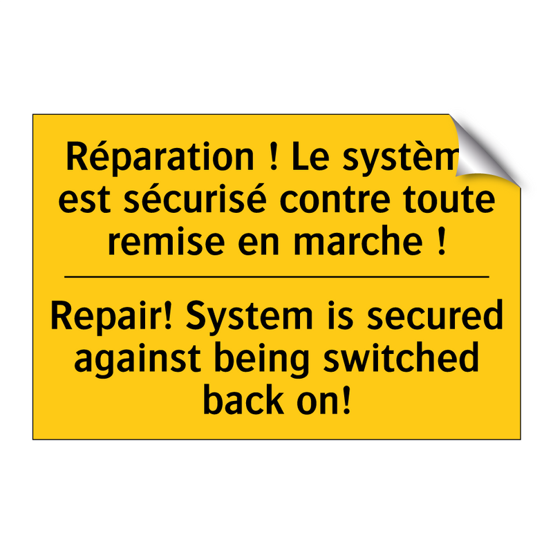 Réparation ! Le système est sécurisé  /.../ - Repair! System is secured against  /.../