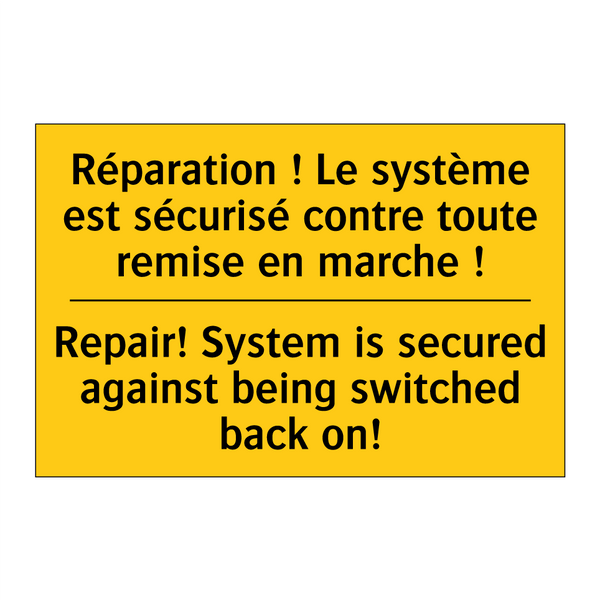 Réparation ! Le système est sécurisé  /.../ - Repair! System is secured against  /.../