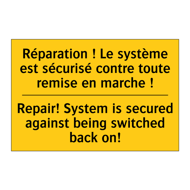 Réparation ! Le système est sécurisé  /.../ - Repair! System is secured against  /.../