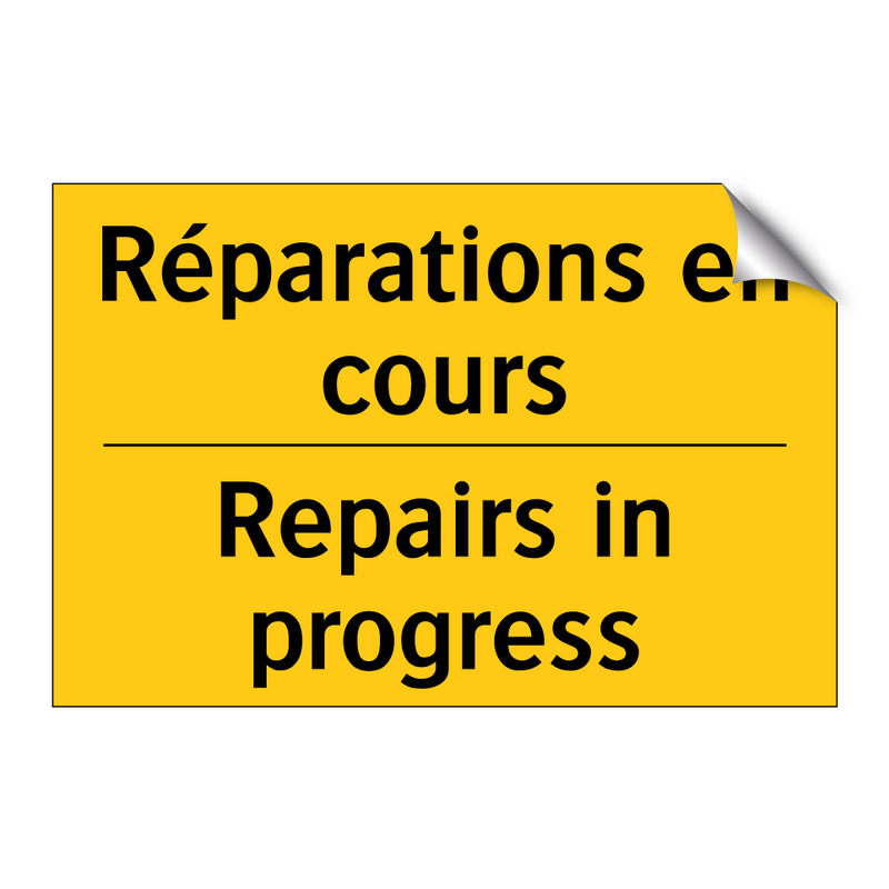 Réparations en cours - Repairs in progress