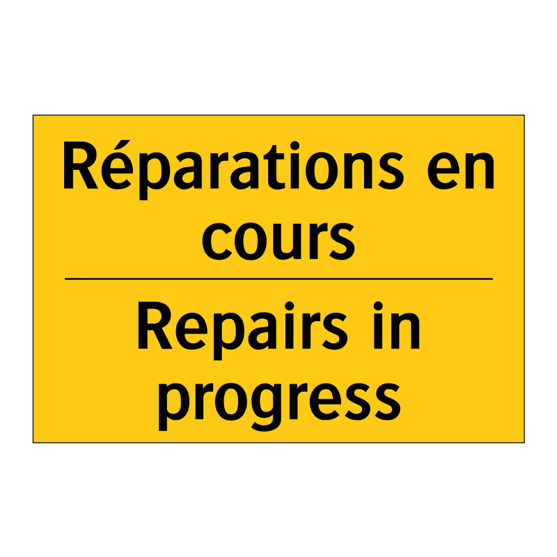 Réparations en cours - Repairs in progress