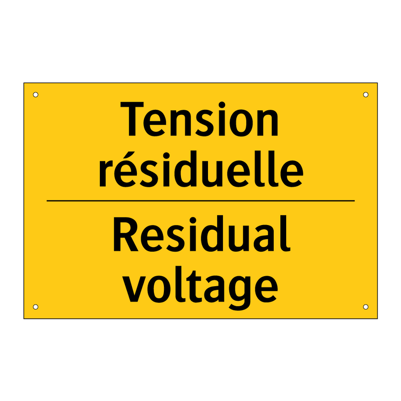 Tension résiduelle - Residual voltage