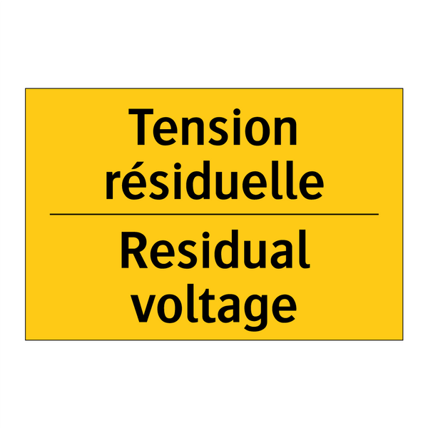 Tension résiduelle - Residual voltage