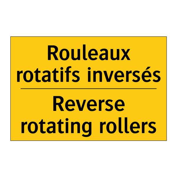 Rouleaux rotatifs inversés - Reverse rotating rollers