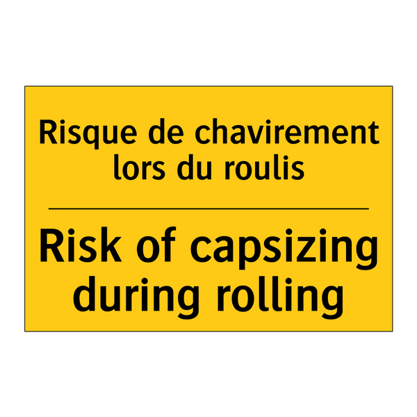Risque de chavirement lors du  /.../ - Risk of capsizing during rolling /.../