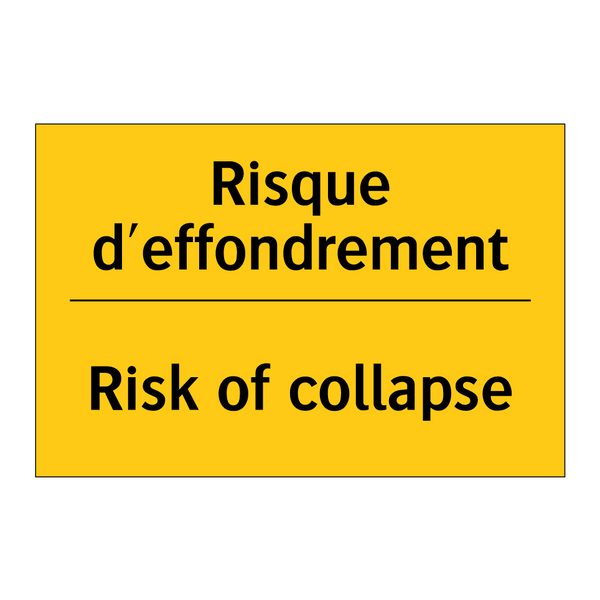 Risque d'effondrement - Risk of collapse
