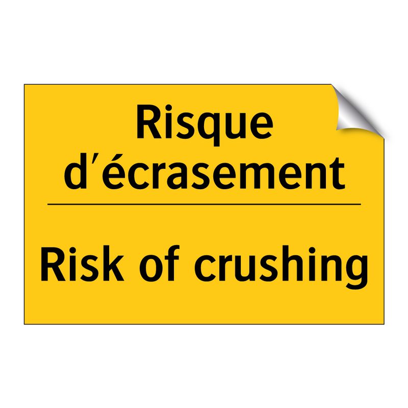Risque d'écrasement - Risk of crushing