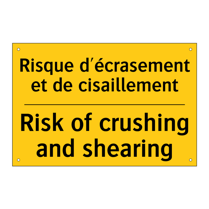 Risque d'écrasement et de cisaillement /.../ - Risk of crushing and shearing
