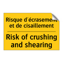 Risque d'écrasement et de cisaillement /.../ - Risk of crushing and shearing
