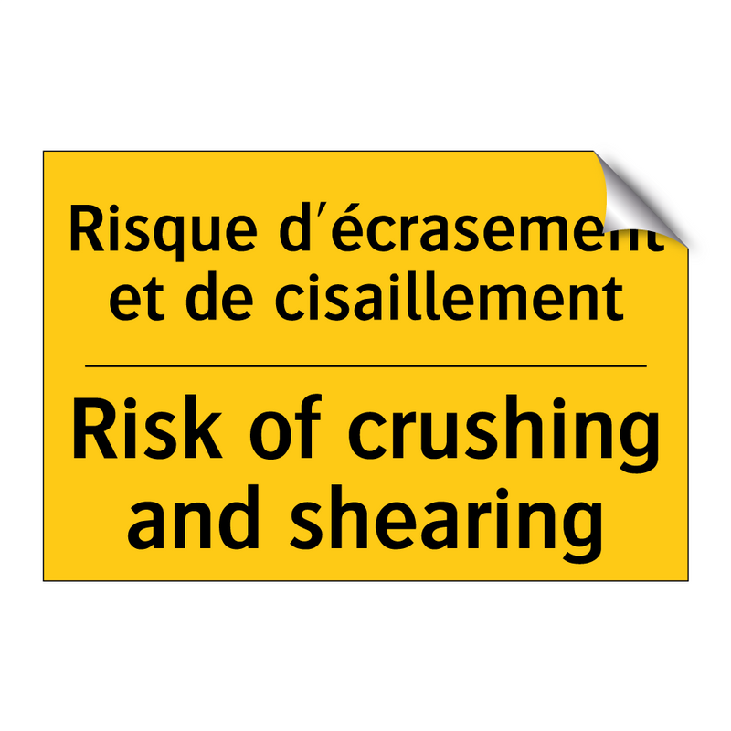 Risque d'écrasement et de cisaillement /.../ - Risk of crushing and shearing