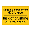 Risque d'écrasement dû à la grue /.../ - Risk of crushing due to crane