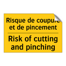 Risque de coupure et de pincement /.../ - Risk of cutting and pinching
