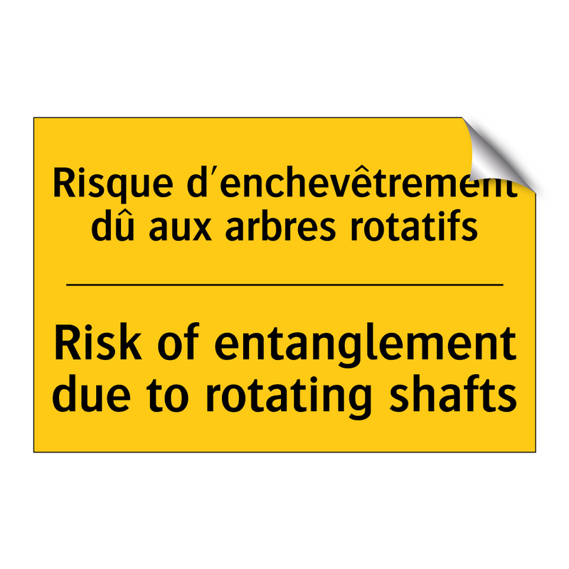 Risque d'enchevêtrement dû aux  /.../ - Risk of entanglement due to rotating  /.../