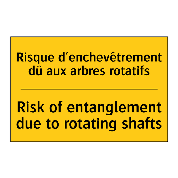 Risque d'enchevêtrement dû aux  /.../ - Risk of entanglement due to rotating  /.../
