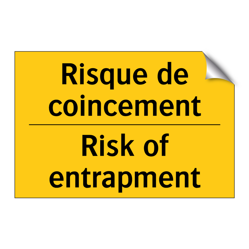 Risque de coincement - Risk of entrapment