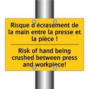 Risque d'écrasement de la main  /.../ - Risk of hand being crushed between  /.../