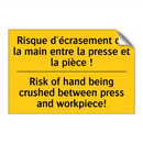 Risque d'écrasement de la main  /.../ - Risk of hand being crushed between  /.../