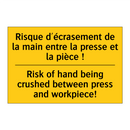 Risque d'écrasement de la main  /.../ - Risk of hand being crushed between  /.../