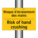 Risque d'écrasement des mains - Risk of hand crushing