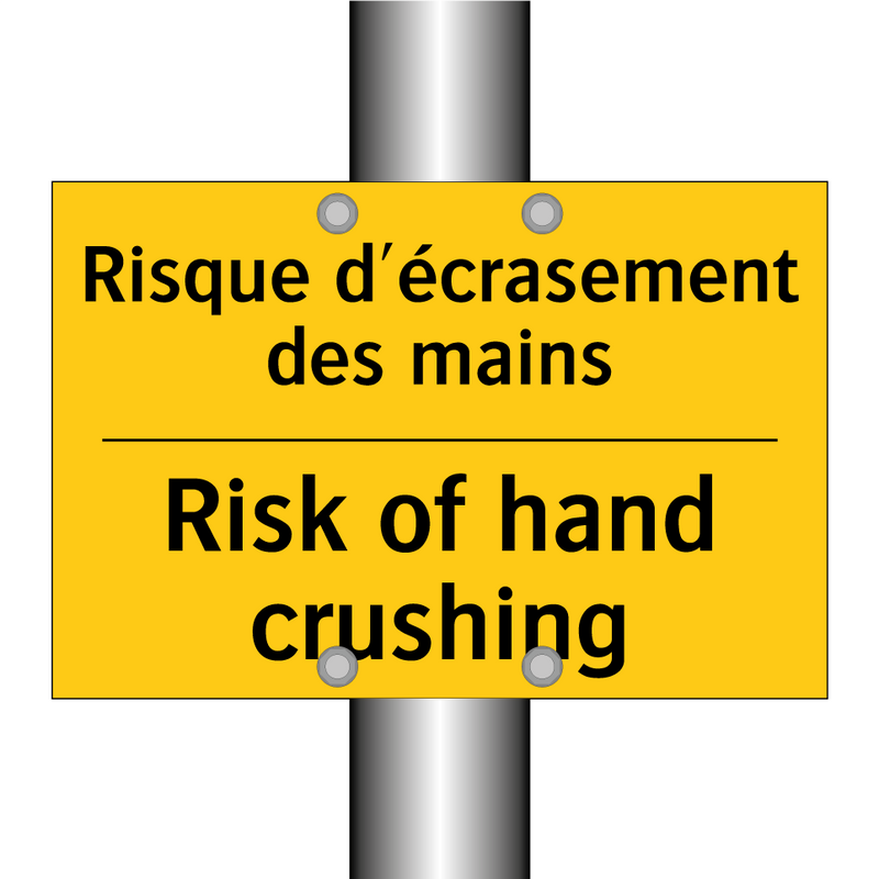 Risque d'écrasement des mains - Risk of hand crushing