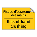 Risque d'écrasement des mains - Risk of hand crushing