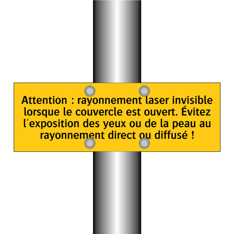 Attention : rayonnement laser invisible lorsque le couvercle est ouvert. Évitez l'exposition des yeux ou de la peau au rayonnement direct ou diffusé !